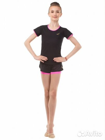 Шорты solo RG768.0-11 чёрный/розовый (р. 34)