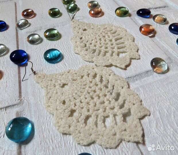 Вязаные серьги