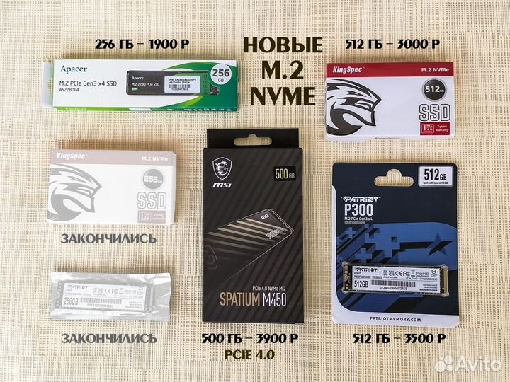 M.2 SSD 256 GB * 512GB * м2 Nvme