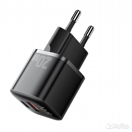 Зарядное устройство 1xUSB-C, 1xUSB-A, PD 20W, QC 3