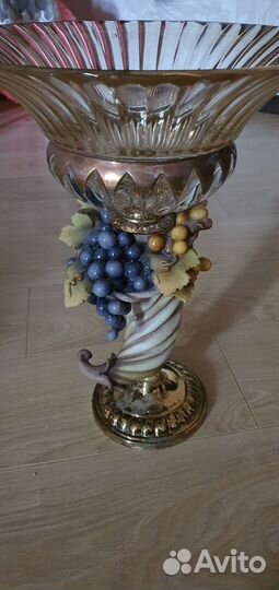 Ваза для фруктов на ножке хрусталь