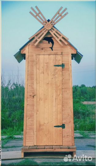 Дачный туалет деревянный прямоугольник пщн 117