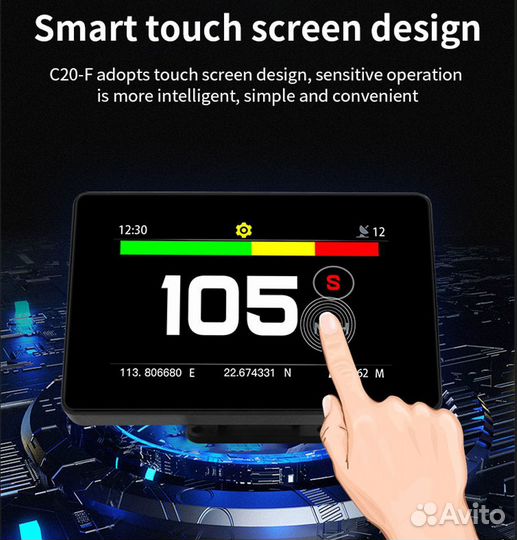 Проектор скорости HUD GPS для автомобиля