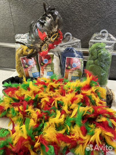 Боа из перьев шнур для плетения Перья пестрые