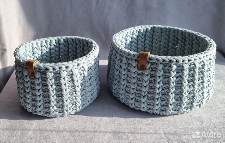 Набор корзин из трикотажной пряжи