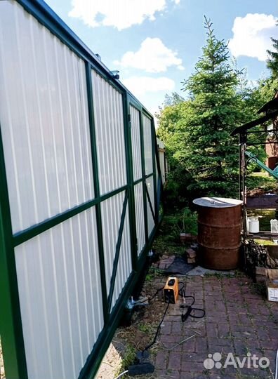 Каркас для откатных ворот с калиткой