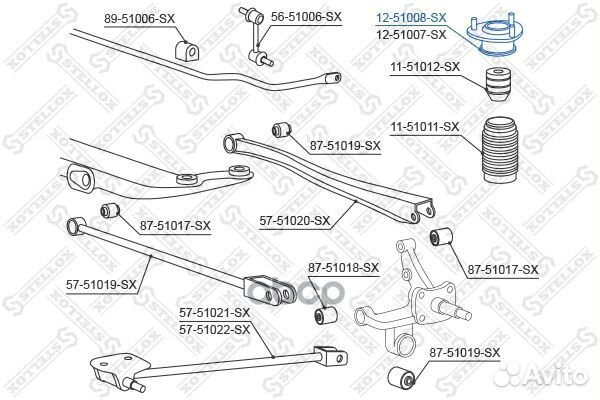 12-51008-SX опора амортизатора заднего левого