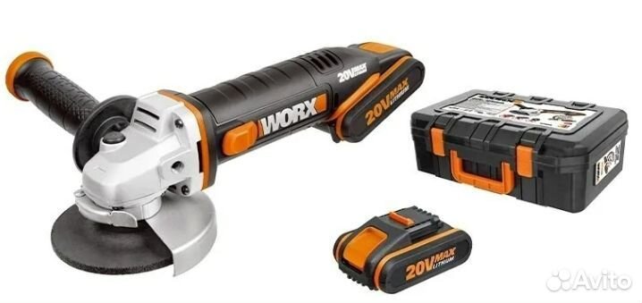 Worx WX800 акк угловая шлифмашина 2 x 2 Ач, зу