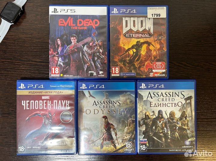 Игра PS4 PS5 Spider-man Assasins Creed Evil Dead
