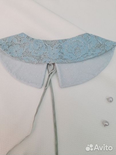 Воротник съёмный кружевной с вышивкой