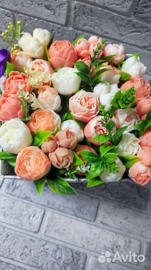 Пионы букет из мыла