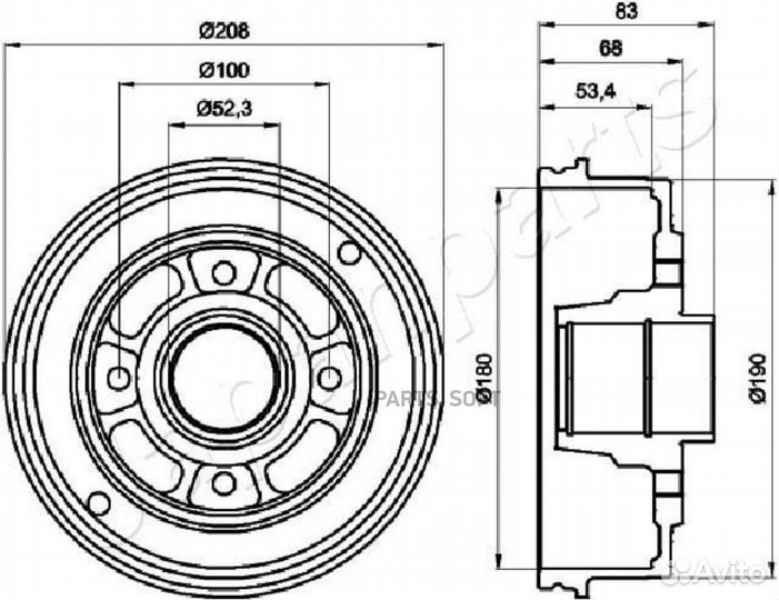 Japanparts TA-0707 Барабан тормозной renault logan
