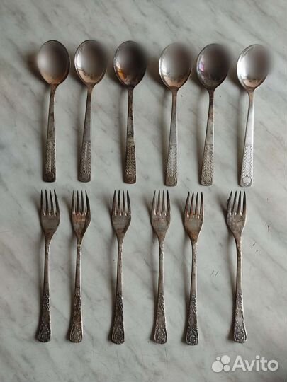 Набор посуды мельхиор