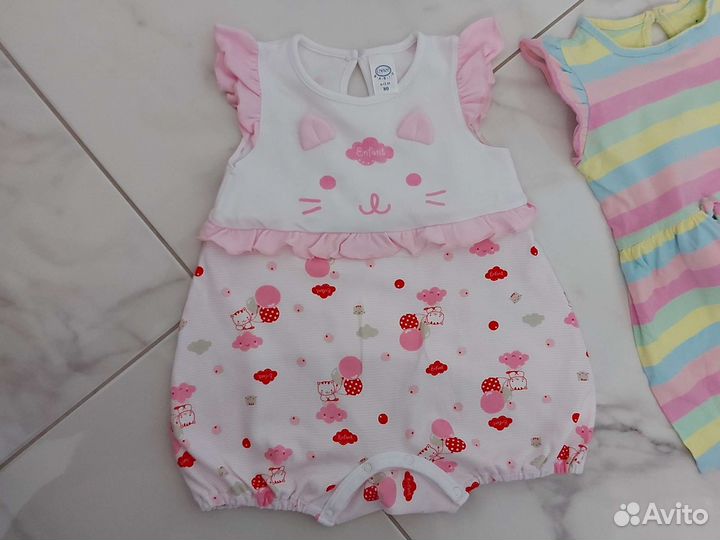 Пакетом:Платья, песочники 6-12-18м EnFant/Absorba