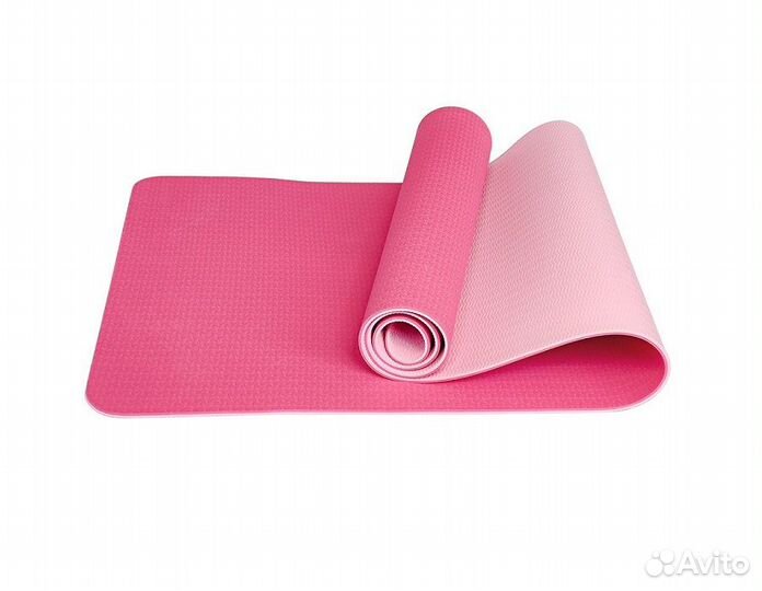 Коврик для йоги тпе 183х61х0,6 см роз-светло-роз