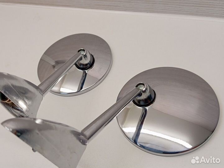 Пара ретро автозеркал на ножках в хроме новые