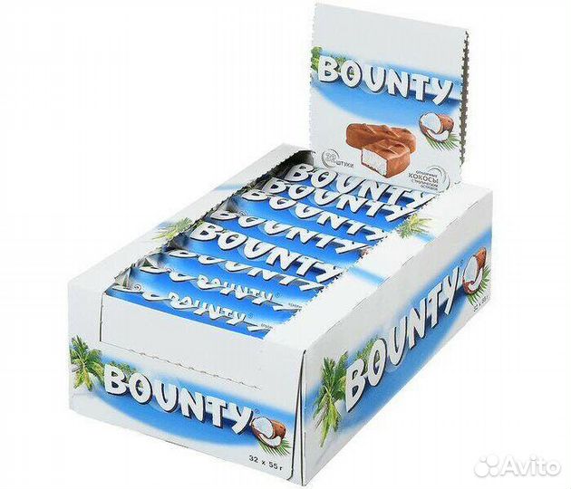 Шоколадный батончик Bounty 55г Mars