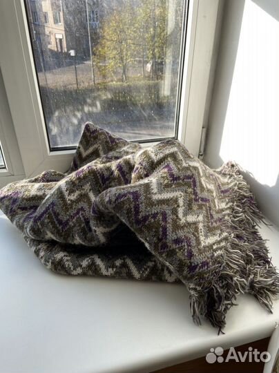 Плед бохо этно большой 100 шерсть