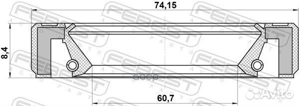 Сальник привода 60.7X74.15X8.4X8.4 febest95GBY