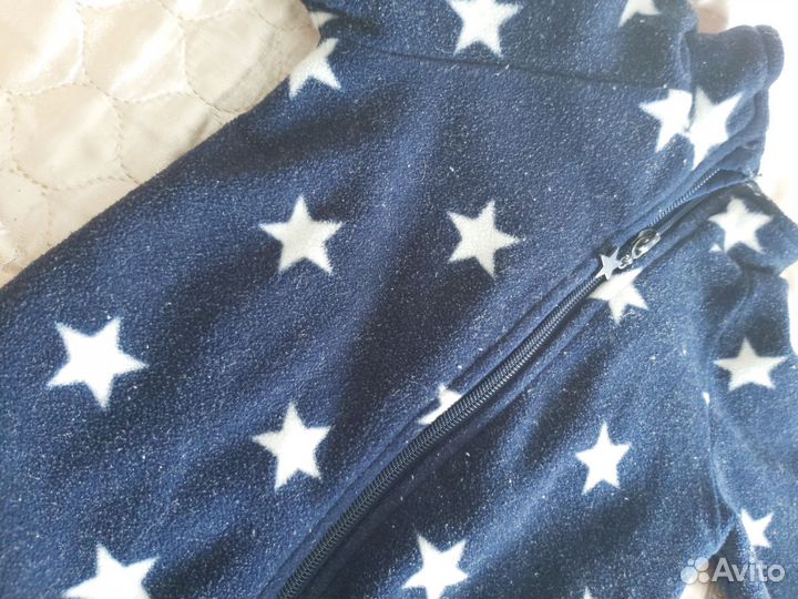 Комбинезон флисовый на хб подкладе размер 68-74