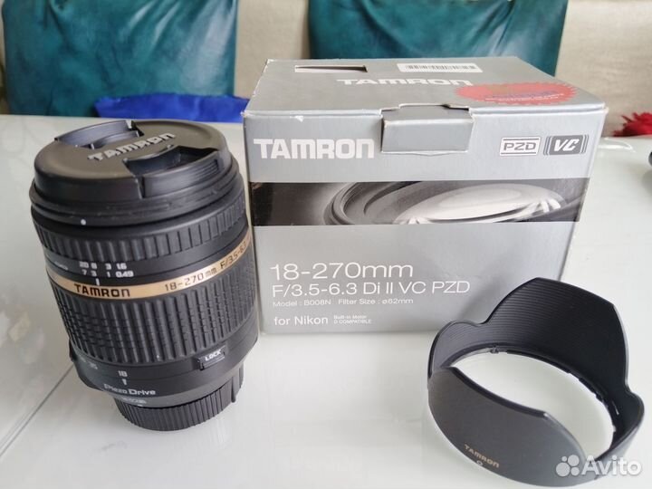 Объектив tamron для Nikon 18-270 mm, F/3.5-6.3