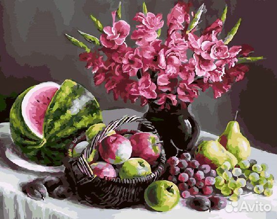 Картина по номерам 40х50 Натюрморт и фрукты GX5441