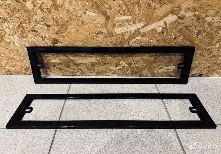 Номерные рамки широкие чёрный глянец