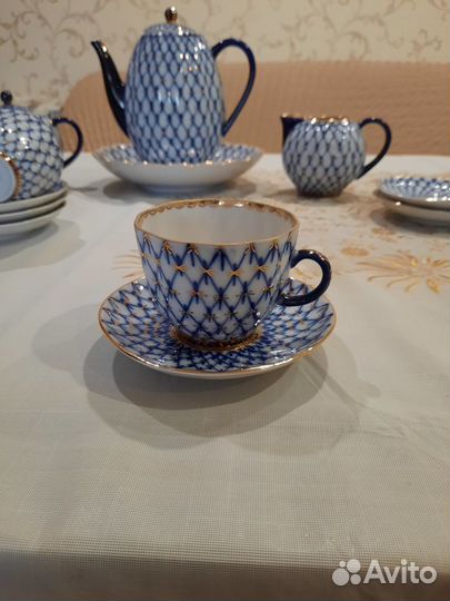 Кофейный сервиз Кобальтовая сетка