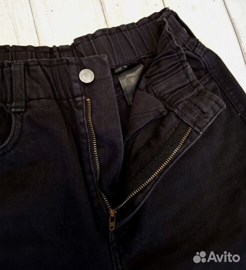 Черные джинсы мом H&M и свитер 42