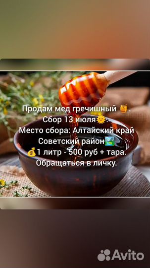 Продам мед гречишный