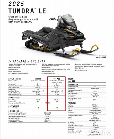 Снегоход SKI-DOO tundra LE 600 ACE (2025)