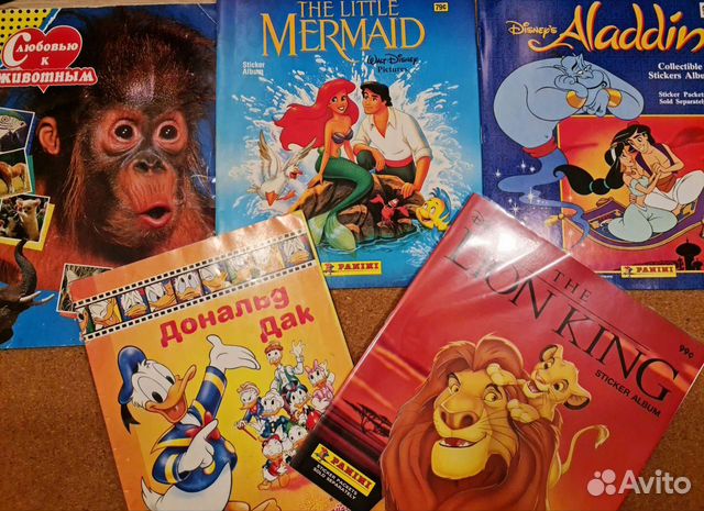 Наклейки panini 90х Русалочка, Король Лев и др