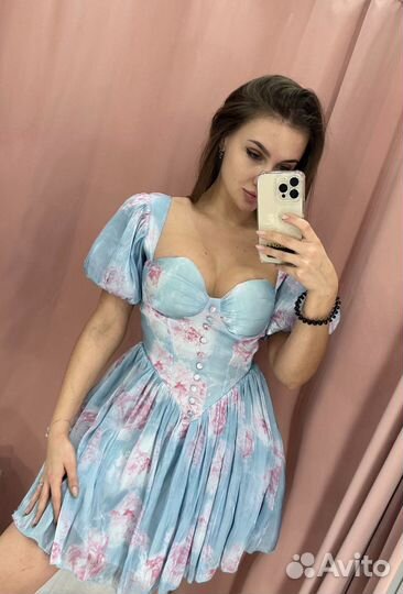 Платье с корсетом. Платье с чашками шифон