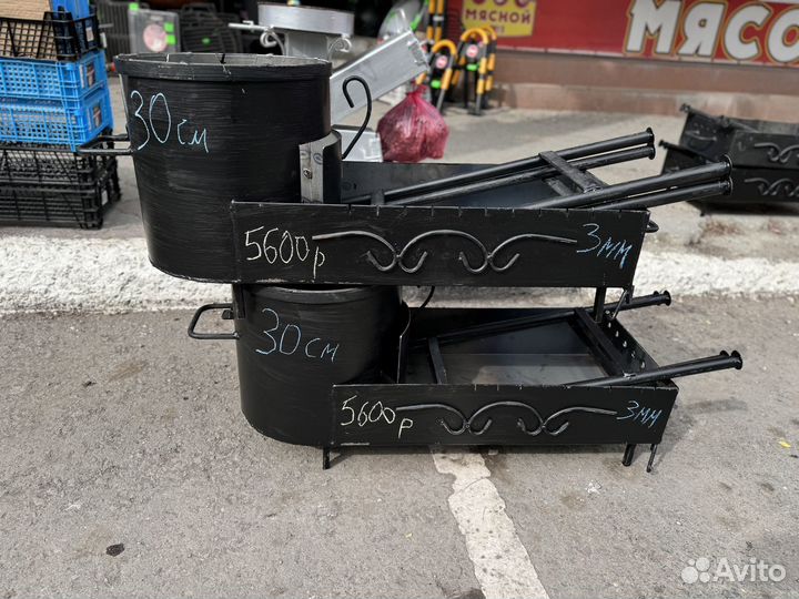 Мангал с печью под казан