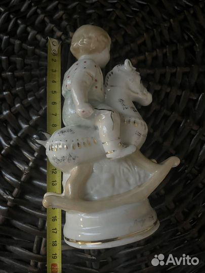 Статуэтка фарфоровая Мальчик на лошадке СССР