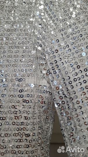 Вечернее платье серебряное 42 размер