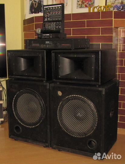 Колонки Pro 1100W CM-FA Усилитель Микшер Микрофон