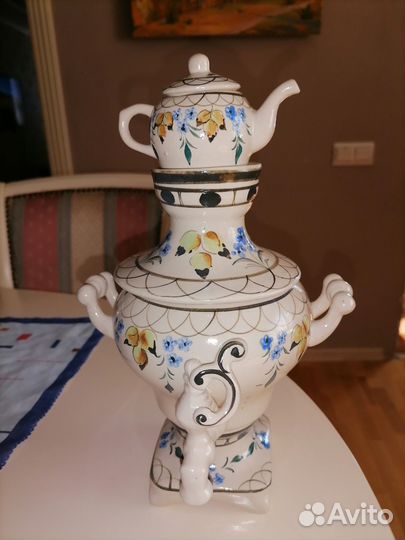 Декоративный чайник с заварником времён ссср, б/у