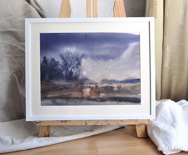 Интерьерная картина пейзаж акварель