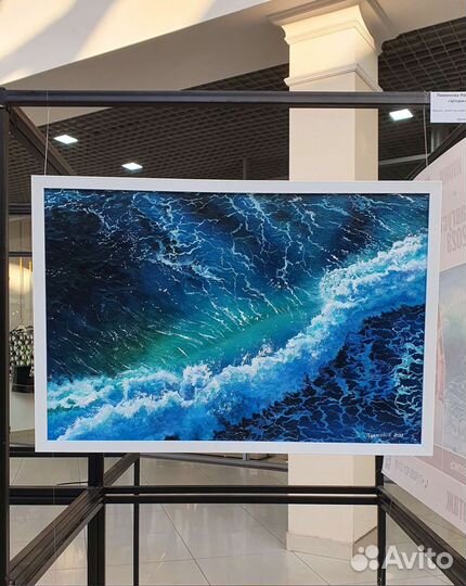 Картина маслом на холсте море волна