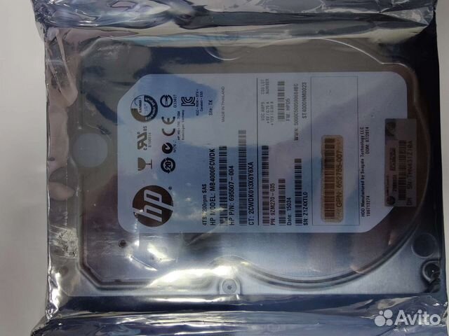 Жесткий диск HP MB4000fcwdk 4TB SAS новый