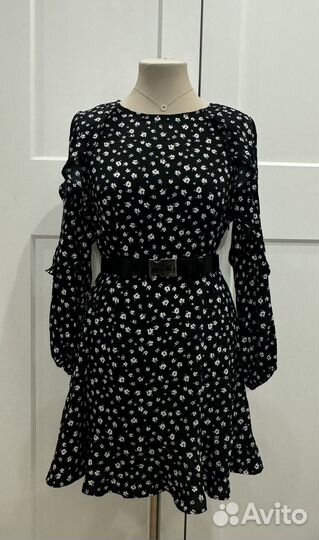 Платье цветы оборки H&M 40