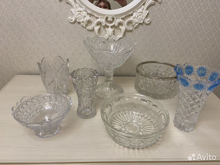 Вазы винтаж стекло, керамика, оргстекло СССР