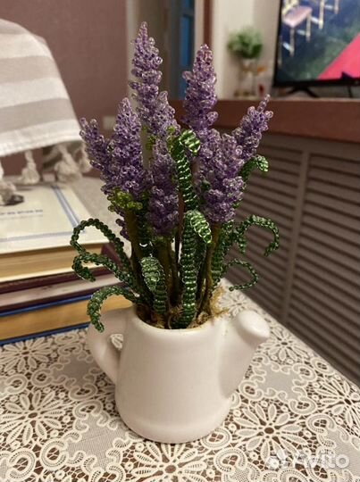 Сирень из бисера ручная работа