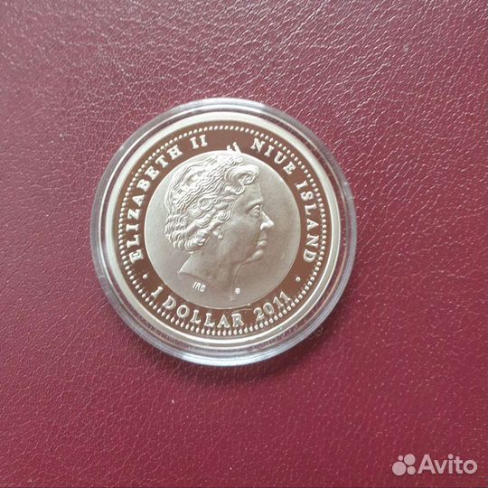 Монета серебряная сказочный дракон, подарок