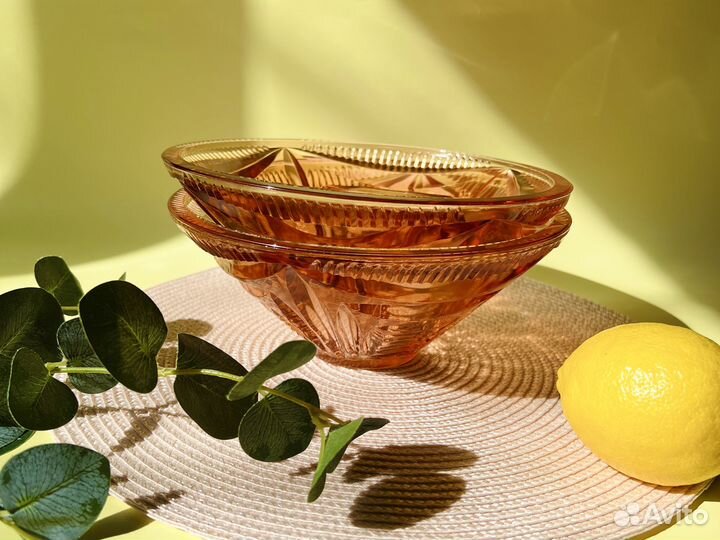 Салатник цветное стекло СССР большой