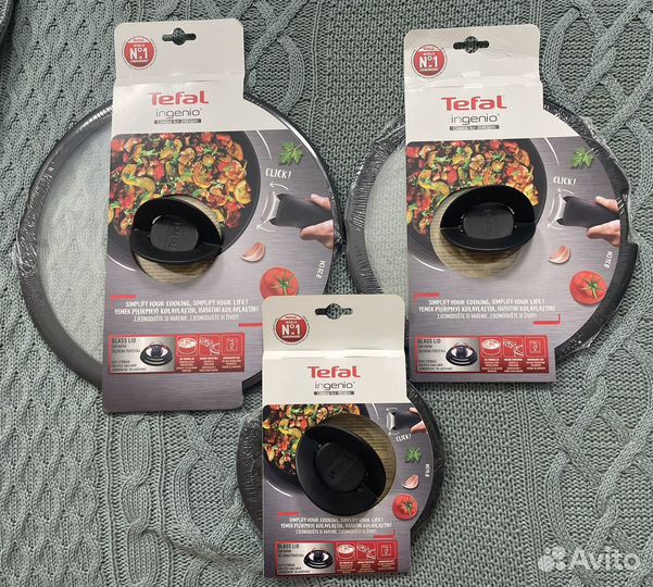 Крышки tefal ingenio 16 см, 24см, 28 сМ новые