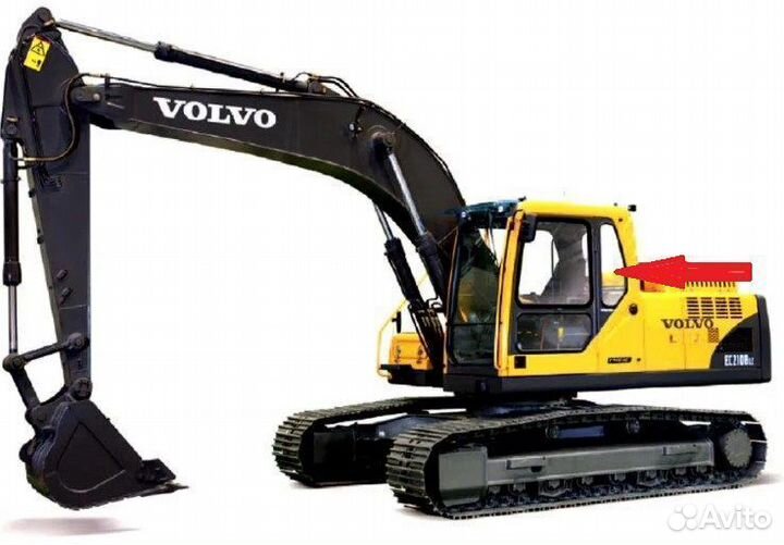 Стекло кузовное левое двери экскаватор Volvo EC