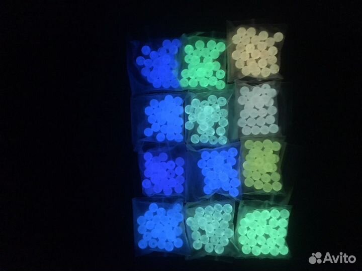 Светящиеся в темоте бусины, 25 шт