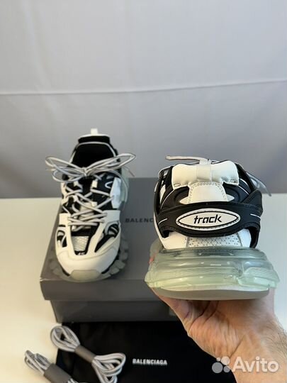 Balenciaga Track1 Black/White Clear Sole 12US